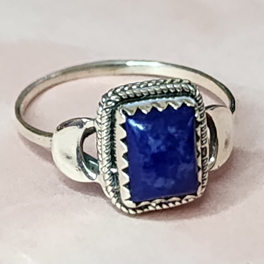 Sodalite Gemstone and Sterling Silver Ring